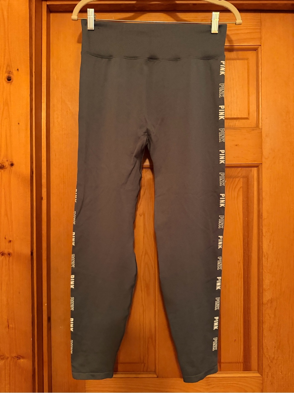 PINK High-Rise Gray Logo Leggings